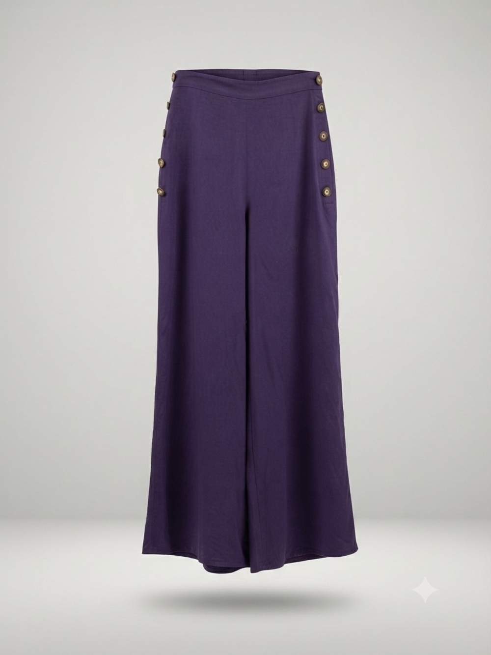 Blu Pepper Navy Wide-Leg Button Detail Pants